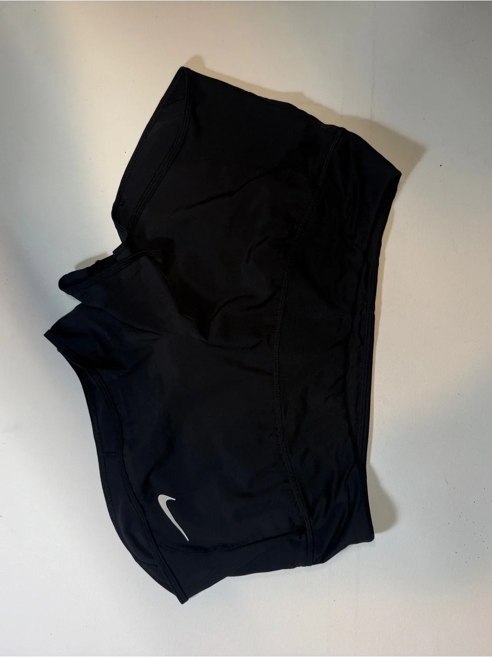 Nike Black Women's Athletic Running Shorts with White Swoosh